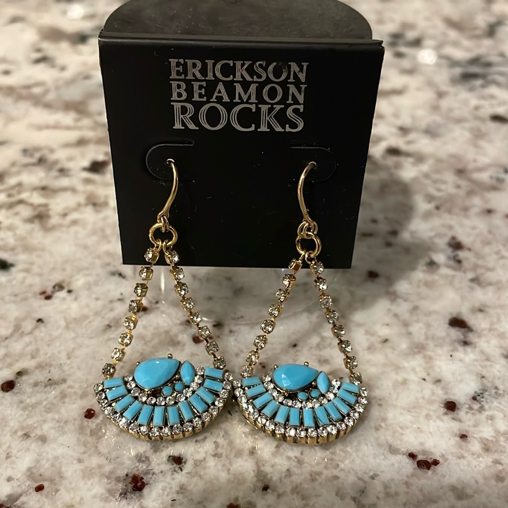 Erickson Beamon Rocks Drop lucite blue earrings